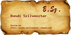 Bondi Szilveszter névjegykártya